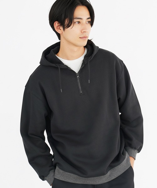 JIGGYS SHOP(ジギーズショップ) パーカー 裏起毛ハーフジップ JIGGYS SHOP(ジギーズショップ) パーカー 裏起毛ハーフジップ