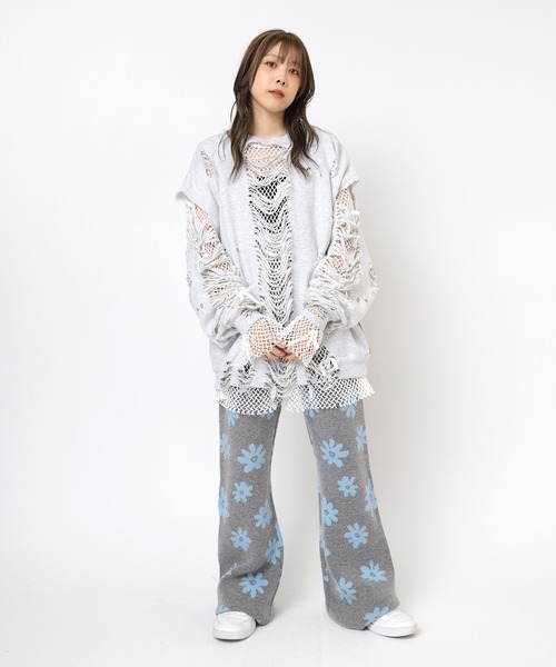 美品☆2023SSドゥロワー フラワージャガードパンツ RNA パンツ R4291 フラワージャガードパンツ レディース