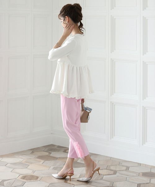 MERAKI ブラウス シャツ フリルペプラムトップス レディース