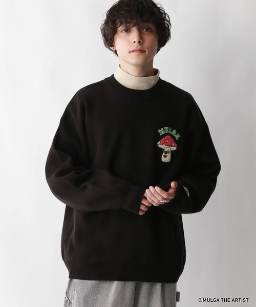 MULGA セーター ニット 「MULGA THE LIFE」コラボ/イラストサガラ