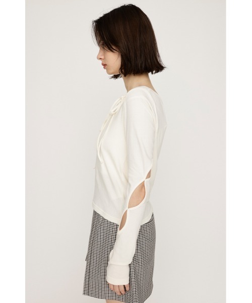 SLY tシャツ CUT OUT RIBBON TOPS カットアウト リボン トップス