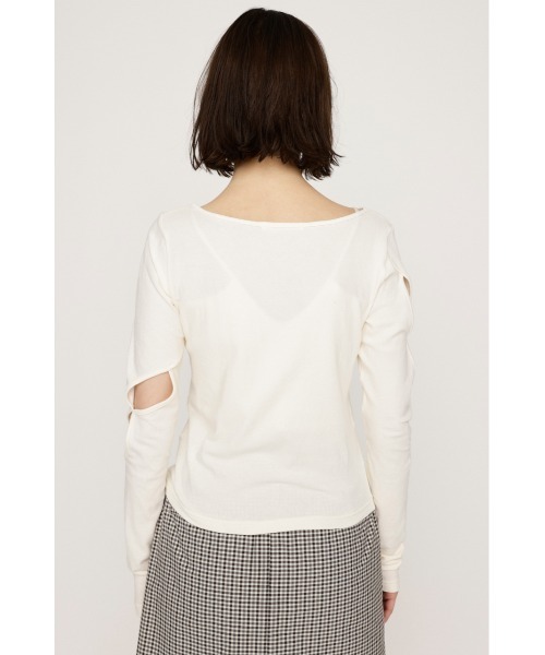 tシャツ CUTWORK RIBON  TOPS/カットワークリボントップス レディース SLY tシャツ CUT OUT RIBBON TOPS カットアウト リボン トップス