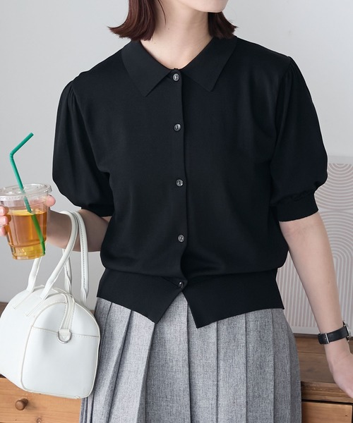 【新品】ヤマダヤ フェンネル バルーンスリーブ カーディガン ボレロ ブラック 新品】ヤマダヤ FENNEL フェンネル バルーンスリーブ カーディガン