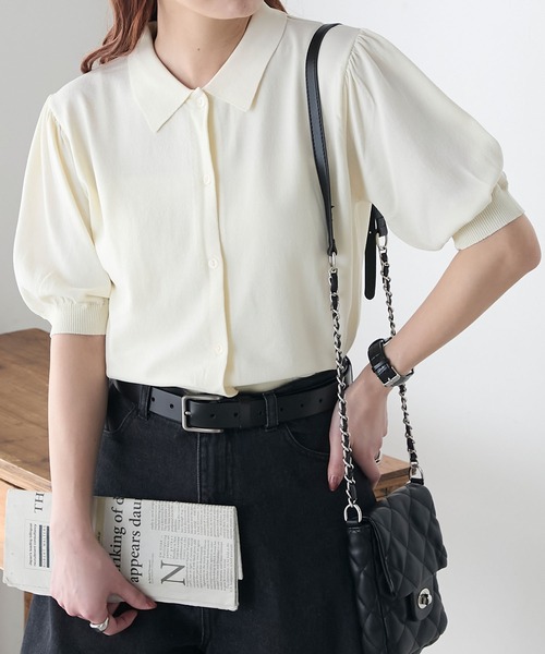 miu miu バルーンスリーブ カーディガン cussil/クシル】モヘアライクヘビーニット バルーンワイド