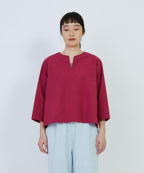 LOISIR ブラウス シャツ コットンブロードAラインブラウス レディース