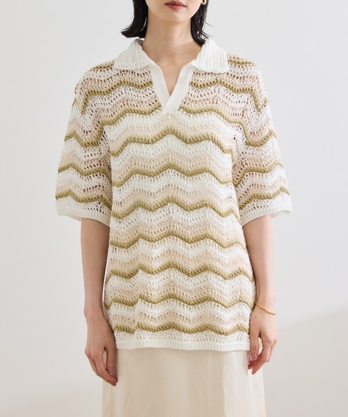 Coohem ポロシャツ ポロ 「COOHEM（コーヘン）」ZIGZAG SUKASHI
