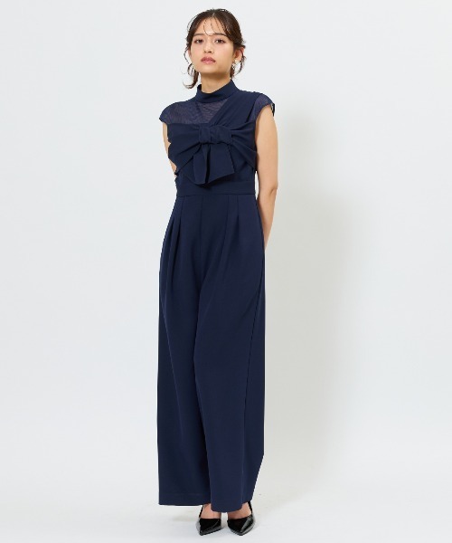 AND COUTURE オールインワン アシメショルダーリボン