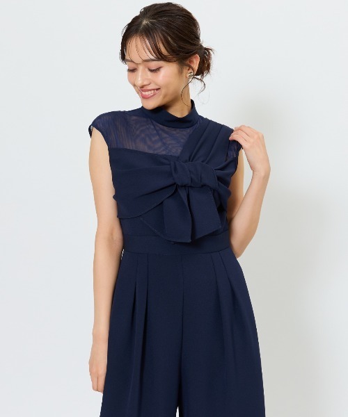 And Couture（アンドクチュール） アシメショルダー　リボンワンピース アンドクチュール AND COUTURE 11/14発売アシメショルダーリボン