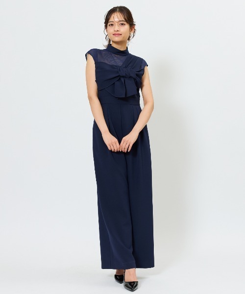 AND COUTURE オールインワン アシメショルダーリボン
