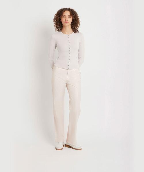 agnès b. ベージュ長袖カーディガン サイズ1 agnes b.（アニエスベー） カーディガン オーガニックコットン
