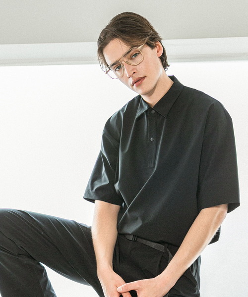 アーバンリサーチ　長袖ポロシャツ　ブラック　seesee URBAN RESEARCH（アーバンリサーチ）の「FUNCTIONAL WIDE LONG