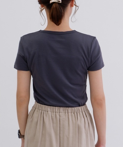 tシャツ 綿スムースプルオーバー レディース ボーダー tシャツ 綿100% コットン100% レディース 8分袖