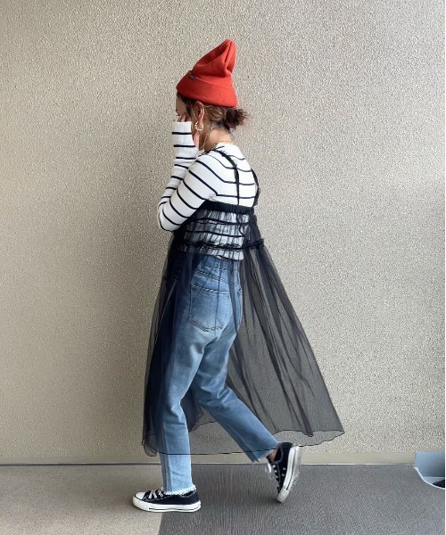 [feepur by saya] обработка Denim брюки MEDIUM серый женский 