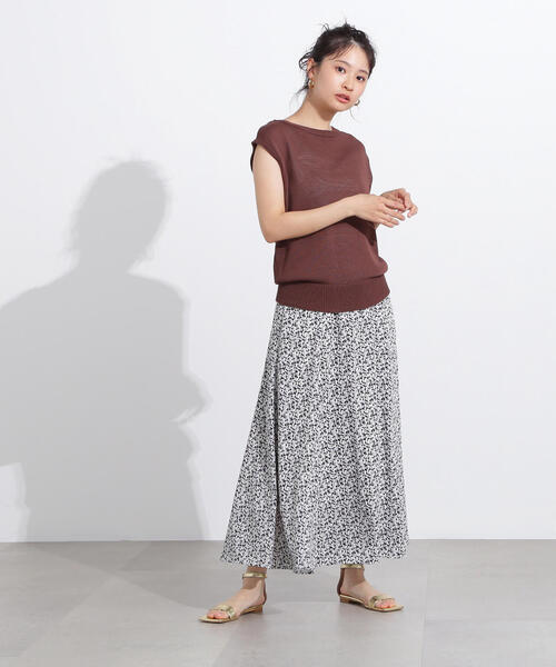 値下げ！BURBERRYLondon花フラワーカットスカート BURBERRY LONDON 花柄膝丈スカート 40 ブラウン系 - メルカリ