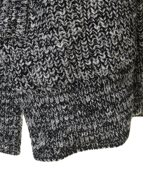 「MEN'S MELROSE」 ニットカーディガン 3 ブラック×ホワイト メンズ_画像5