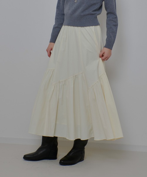 allureville（アルアバイル） スカート バイヤス切替ギャザースカート