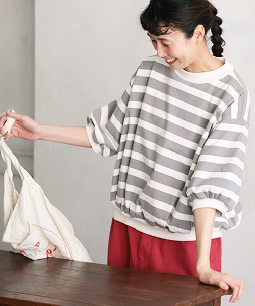 tシャツ ナチュラル派のための、ハズさない！おちゃめボーダーTシャツ レディース