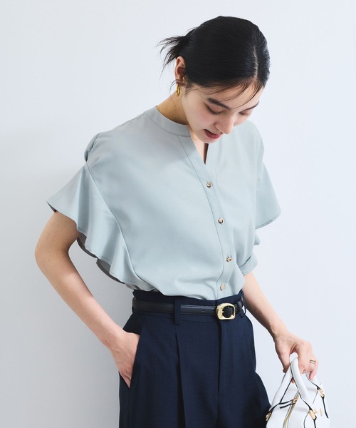 ビス vis schiesser レディース SHISA WEAR - レディース かりゆしウェア シーサー 紺 Lサイズ ハイビスカス柄 モンステラ柄の通販 by はづき s shop シーサー ウェアなら