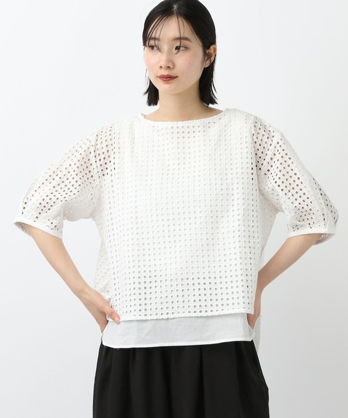 ブラウス シャツ 「natural by clip」カットワークレイヤードブラウス レディース