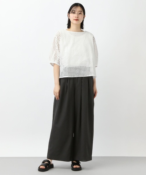 ブラウス シャツ 「natural by clip」カットワークレイヤードブラウス レディース studio CLIP ブラウス シャツ 「natural by clip」カットワーク