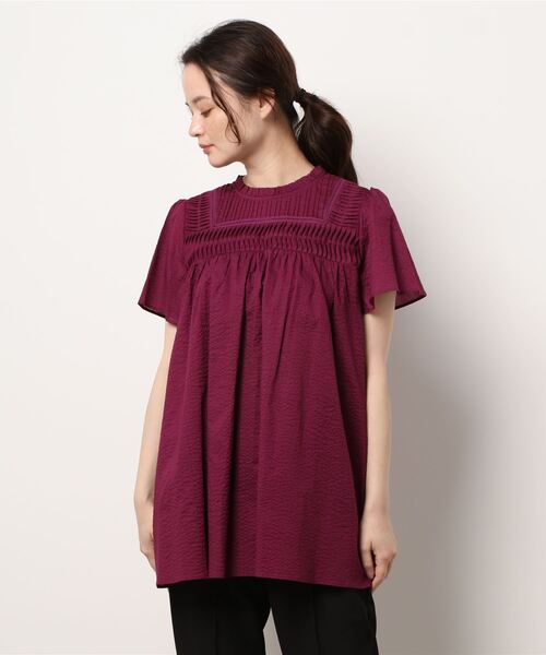 「Rose Tiara」 半袖チュニック 38 グリーン レディース
