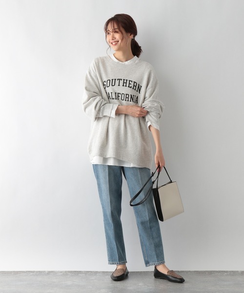 「GLOBAL WORK」 長袖チュニック LARGE ブルー レディース