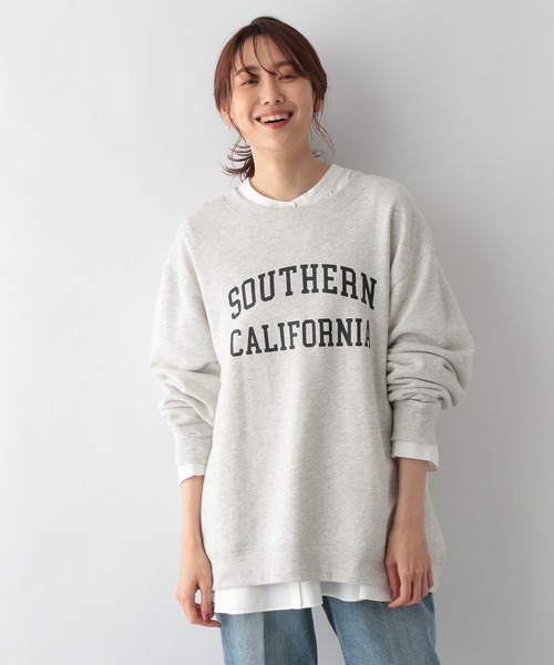 「GLOBAL WORK」 長袖チュニック LARGE ブルー レディース