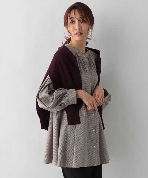 「GLOBAL WORK」 長袖チュニック LARGE ブルー レディース