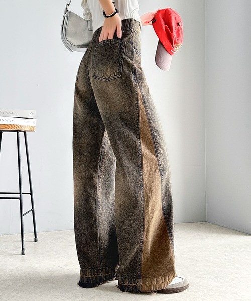 「classicalelf」 加工デニムパンツ LARGE ブラック レディース