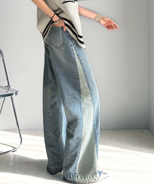 「classicalelf」 加工デニムパンツ LARGE ブラック レディース