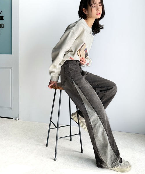「classicalelf」 加工デニムパンツ LARGE ブラック レディース