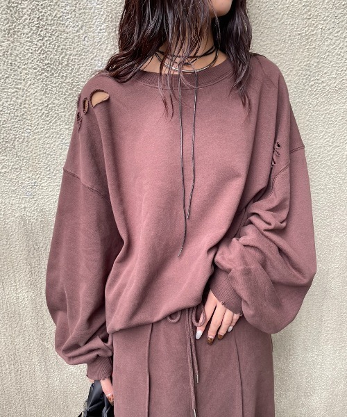 AIC. トレーナー スウェット ダメージ加工オーバーサイズスウェット