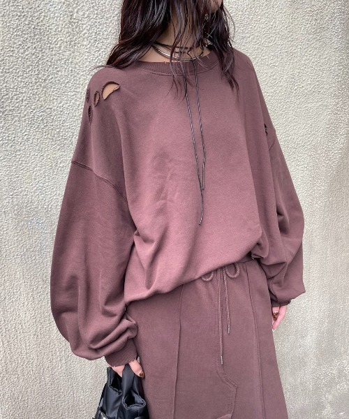 AIC. トレーナー スウェット ダメージ加工オーバーサイズスウェット