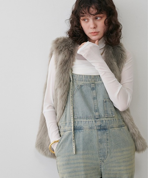 LARUTA（ラルータ） ベスト ジレ 「LARUTA」ロングフェイクファー