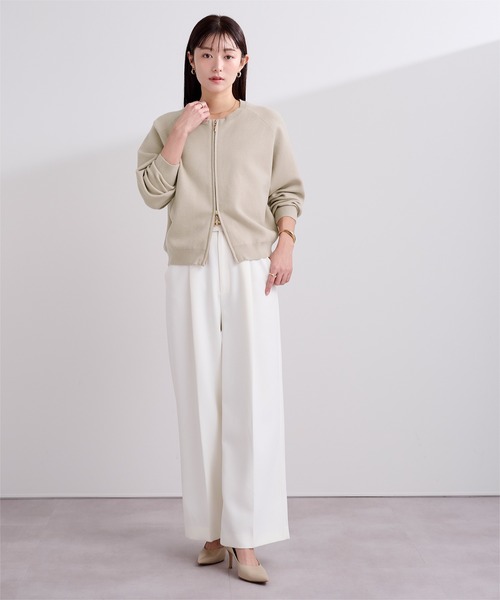 ur's（ユアーズ） カーディガン スウェットライクZIPニット