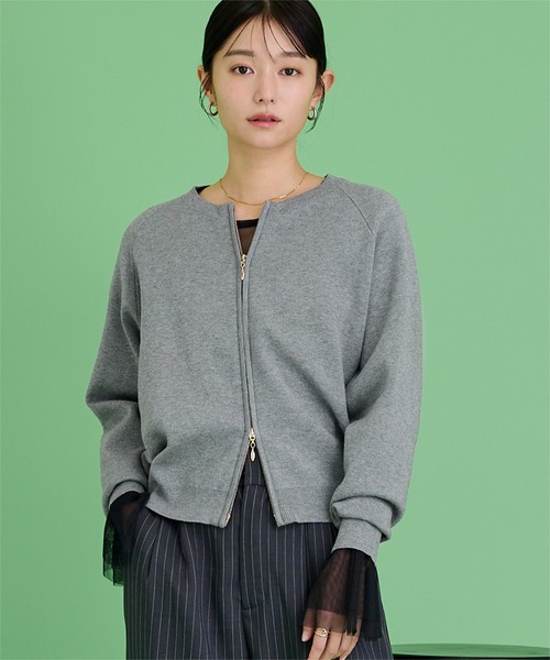 ur's（ユアーズ） カーディガン スウェットライクZIPニット