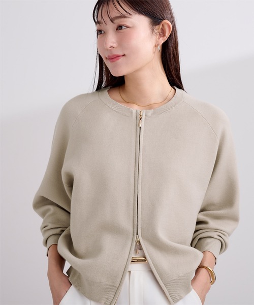 ur's（ユアーズ） カーディガン スウェットライクZIPニット