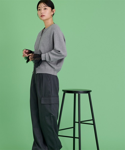 ur's（ユアーズ） カーディガン スウェットライクZIPニット