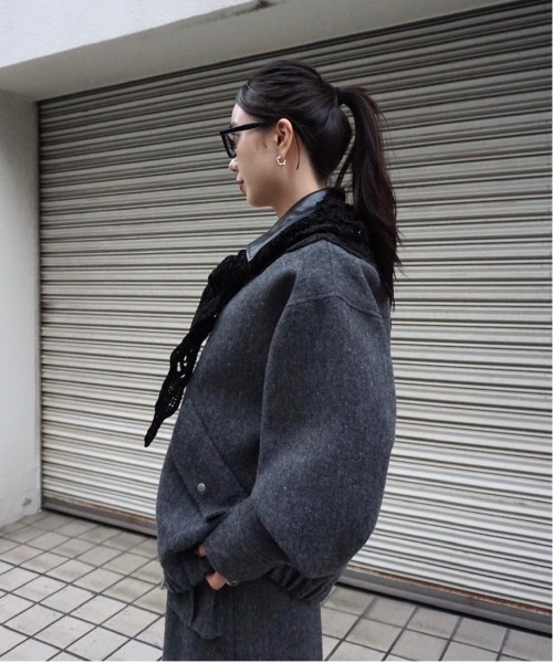 新品未使用】Ameri UND TWEEDWORKDETAIL BLOUSON ameri】UND TWEED 