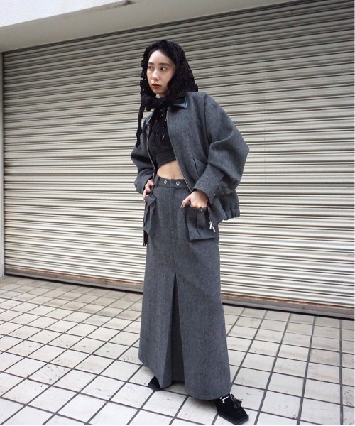 Ameri（アメリ） ブルゾン アウター UND TWEED WORK DETAIL BLOUSON 