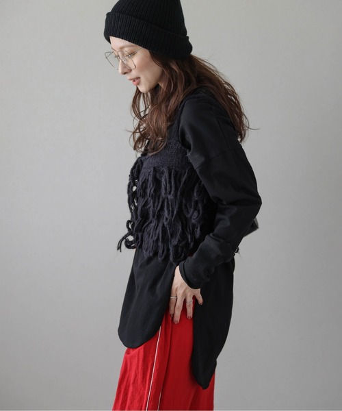 ルメランジュ　フリンジニットビスチェ 楽天市場】【SALE/10%off】le Melange ルメランジュ フリンジ Vネック