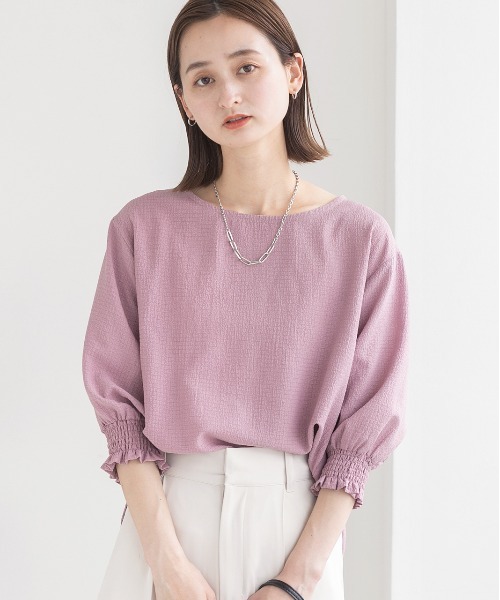 「ad thie」 半袖ブラウス LARGE スモークピンク レディース_画像4