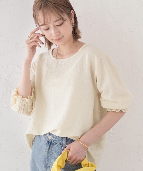 「ad thie」 半袖ブラウス LARGE スモークピンク レディース_画像7