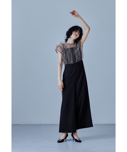 niana」 オールインワン L ブラック レディース niana ニアナ フリル