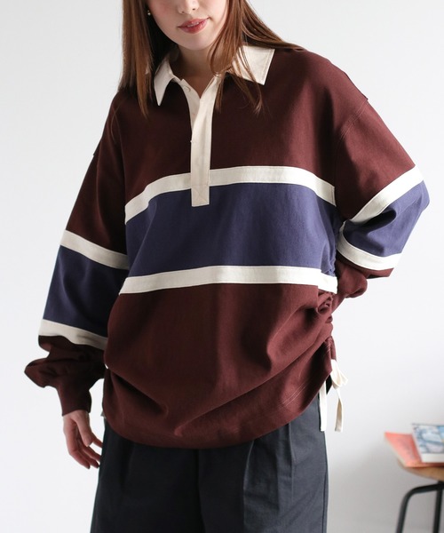 ぽぽろ cepo（セポ） ポロシャツ ポロ サイドドロストラガーTee レディース