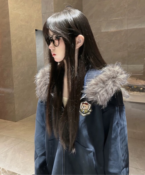 gossip!ロサンゼルス パーカー 「秋冬新作」 ファー付きフードゆったり