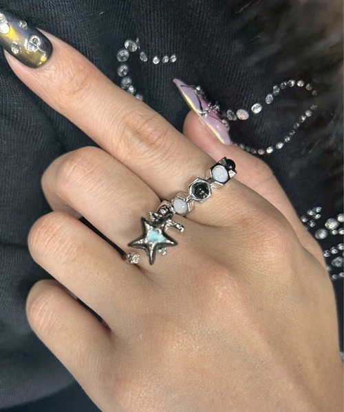 リング.☆.。.:*・° スクエアオニキスリング（リング）｜PUBLIC TOKYO（パブリック