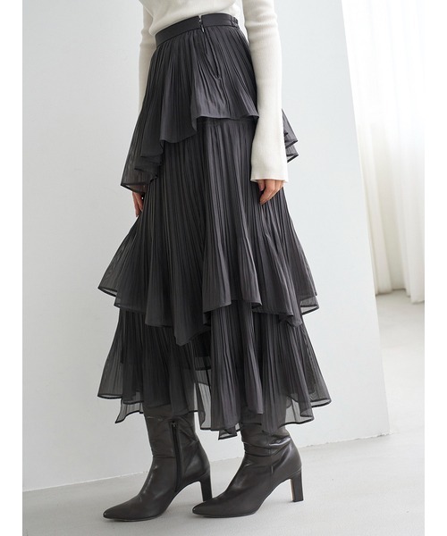 SNIDEL（スナイデル） スカート Sustainableプリーツティアードロング