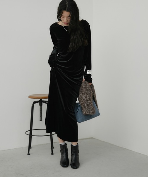 Aunt Marie's（アントマリーズ） ワンピース バックオープンベロア