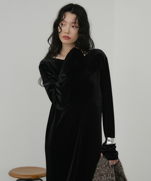 Aunt Marie's（アントマリーズ） ワンピース バックオープンベロア